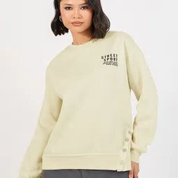 Styli Typography Printed Sweatshirt With Button Detail-image-25