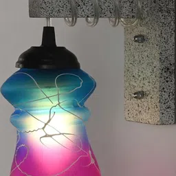 SOMIL Pink Glass Cylinder Printed Wall Lamps-picture-31