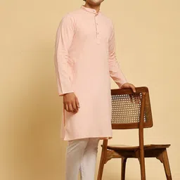 SKAVIJ Men Regular Pure Cotton Kurta with Pyjamas image 3