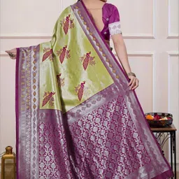 Aaishvyapparels Ethnic Motifs Zari Art Silk Handloom Banarasi Saree image 2