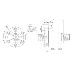 HIWIN Nut Stainless steel, R32-5T4-FSI image 3