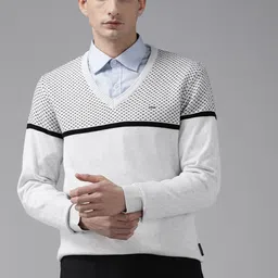 Van Heusen Men Cotton Self Design Pullover image 4