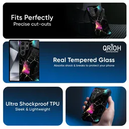 QRIOH Cosmic Printed Samsung Galaxy S24 Plus Glass Back Case Mobile Accessories image 3