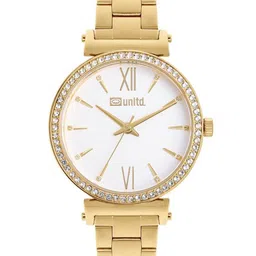 unltd. Women Brass Dial & Stainless Steel Bracelet Style Straps Analogue Watch UNL050002-picture-34