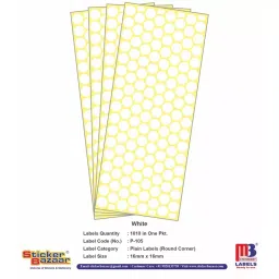 Sticker Bazaar M3 16 mm Plain Paper Round Corner Label White, P-105 (Pack of 10) image 2