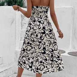 StyleCast x Revolte Women Halter Neck A-Line Midi Dress image 2