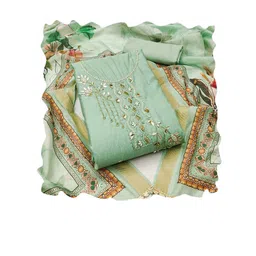 MANVAA Embellished Unstitched Dress Material image 3