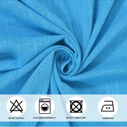 THE LINEN COMPANY Blue & White Sheer Window Curtain image 4