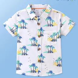 babyoye Babyoye100% Cotton Woven Half Sleeves Shirt Tree Print- Multicolour-picture-17