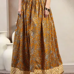 SUNEKH Self Designed Cotton Flared Maxi Skirts image 3