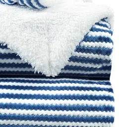 bsb home Blue & White Heavy Winter 500 GSM Double Bed Blanket-image-42