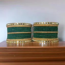 Luxurious Set Of 26 Stone Studded & Beaded Bangle image 4