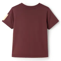 OLLINGTON ST. Cotton Half Sleeves Printed T-Shirt & Joggers Set - Brown & Black image 3