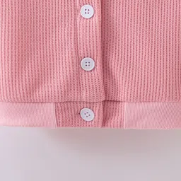 Mark & Mia Full Sleeves Jacket With Peter Pan Collar & Bunny Applique - Pink image 4