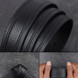 Metronaut Men Textured Leather Formal Belt image 4