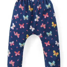 Babyhug Cotton Knit Full Length Diaper Leggings with Butterfly & Polka Dots Print Pack of 3 - Multicolor image 5