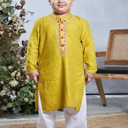 Vivedkids Boys Regular Pure Cotton Kurta with Salwar image 1