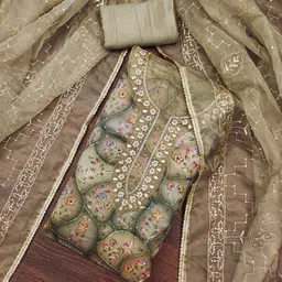 MANVAA Embellished Organza Unstitched Dress Material-picture-36