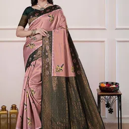 AdoreeStitch Ethnic Motifs Zari Art Silk Handloom Banarasi Saree-picture-12