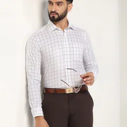 Blackberrys Men India Slim Cutaway Collar Tartan Checked Cotton Slim Fit Casual Shirt-picture-21