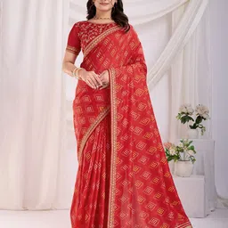 HERE&NOW Embroidered Bandhani Saree-picture-57