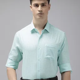 Arrow Pure Cotton Manhattan Slim Fit Grid Tattersall Checked Formal Shirt-image-80