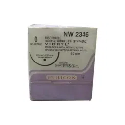 Ethicon 0 USP Violet Vicryl 1/2 Circle Round Body Suture NW2346 Pack of 12 Pcs-picture-15