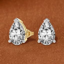 Sparkles 14Kt Gold Pear Solitaire Stud Earrings With 1.5 Carat Lab Grown Diamond - 1.67 g-picture-49