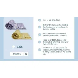 VANISHREE WORLD Grey Checked Mild Winter 210 GSM Double Bed Blanket image 4