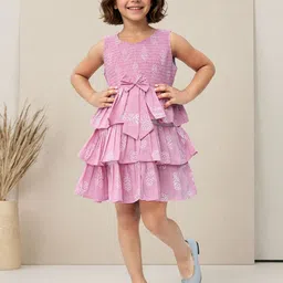 Toonyport Girls Printed Striped Fit & Flare Comes with a belt Dress-picture-41