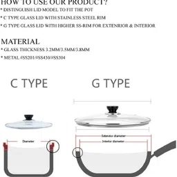 shivam enterprises Long Lasting Glass Lid, Glass Lid for Kadai (22cm) 8.661 inch Lid, Pack of 1 image 5