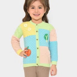 Mi Arcus 100% Cotton Full Sleeves Tree & Pumpkin Embroidered Winter Wear Sweater -  Multi Colour-picture-13