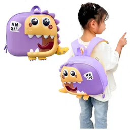 Bembika School Bag The Perfect Children Backpack and School Bags For Kids Compact Stylish Backpack For Kids Exceptional-Quality Kids Kindergarten Backpack and Travel Backpack- (LittleDinosaur|Purple) Height 10 Inches-picture-23
