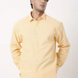 Blnk Men Relaxed Fit Solid Spread Collar Cotton Casual Shirt-picture-26