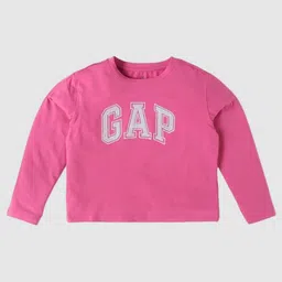 GAP Girls Brand Logo Printed Round Neck Relaxed Fit T-shirt-picture-33