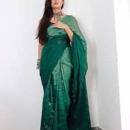 V3 FASHION STUDIO Striped Pure Chiffon Ready to Wear Jamdani Saree-picture-13