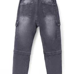 Pine Kids Full Length Solid Denim Jeans With Cargo Pockets - Used Black image 2