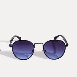 IDOR Unisex Round Sunglasses with UV Protected Lens IDOR-2539-BLU image 2