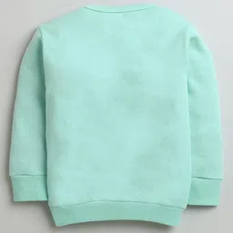 BUMZEE Cotton Full Sleeves Bunny Printed Coordinating Sweatshirt & Joggers Set - Mint Green image 4