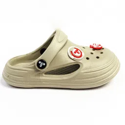 Toothless Ok Text Applique Detailed Slingback Clogs - Beige image 4