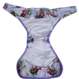 Elly Belly Reusable cloth diaper Button Closure Free Size (03 Months to 3 Years) - Monkey Printed (Lilac) image 5