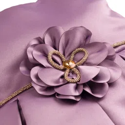 Bluebell Satin Woven Sleeveless Frock & Booties with Floral Applique - Lavender image 5