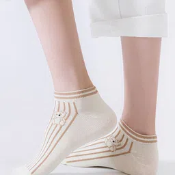 YOUSTYLO Pack Of 5 Patterned Low Cut Cotton Ankle Length Socks image 5