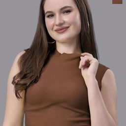 Friskers Women Pack of 2 Cotton High Neck Sleeveless Crop Top-picture-5