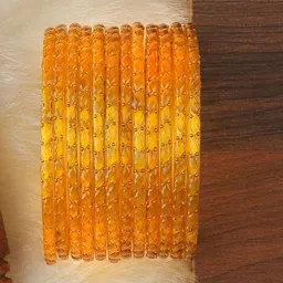 KOTTIAR CREATIONS Set Of 12 Glass Bangles-picture-13