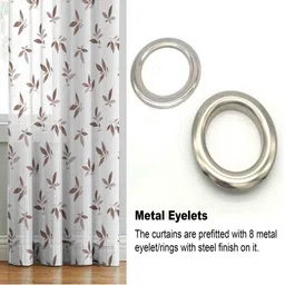 myntra elegant homes Aura Grey Set of 2 Floral Long Door Curtain image 2