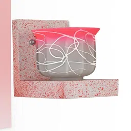 SOMIL Pink Glass Cylinder Printed Wall Lamps image 2