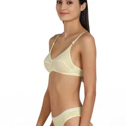 samvar Women Yellow Cotton Bra Panty Set for Lingerie Set Undergarments Pack of 1-picture-12