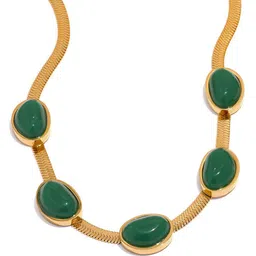 BLACKBOX Gold-Plated Emerald Stone Studded Jewellery Set image 2
