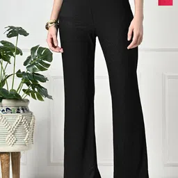 Brainbees Women Pack Of 2 Smart Bootcut High-Rise Trousers-picture-24